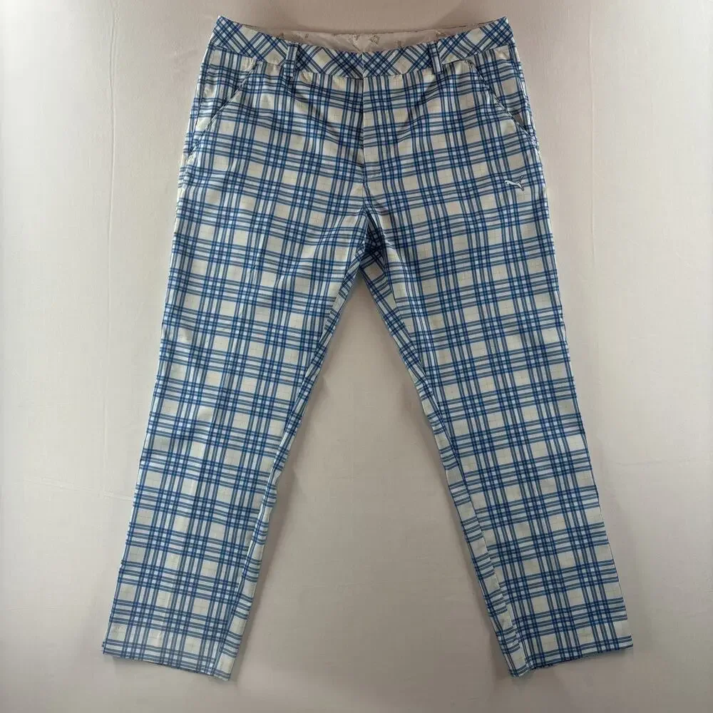 NWOT Puma PERFORMANCE Tour Edition Golf PLAID TECH PANT UV PROTECTION Mens 32